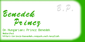 benedek princz business card